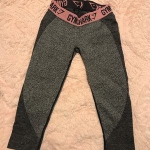 Gymshark Crop Flex Legging- Gray, Pink, Small